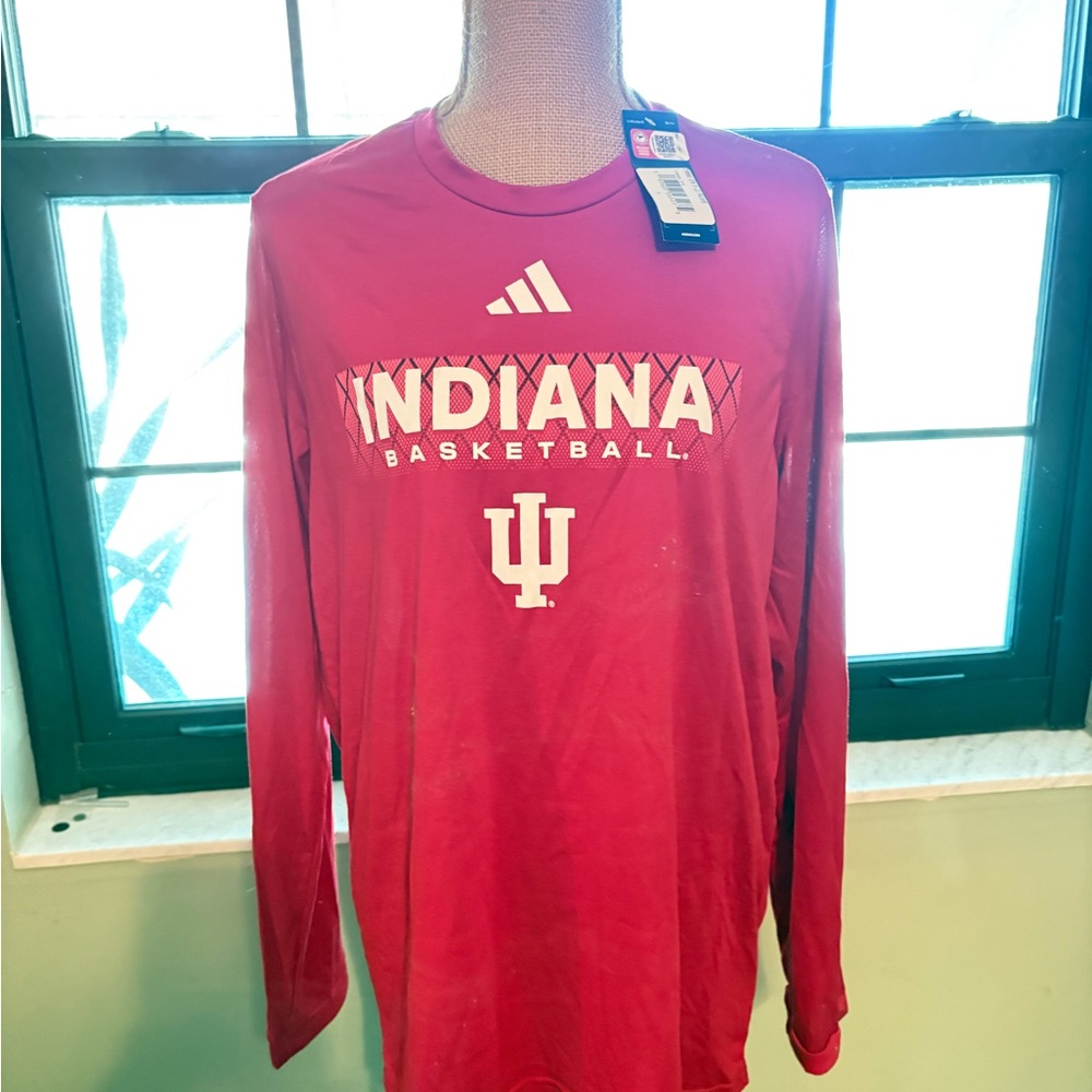 Adidas Indiana Basketball Red Long Sleeve Shirt